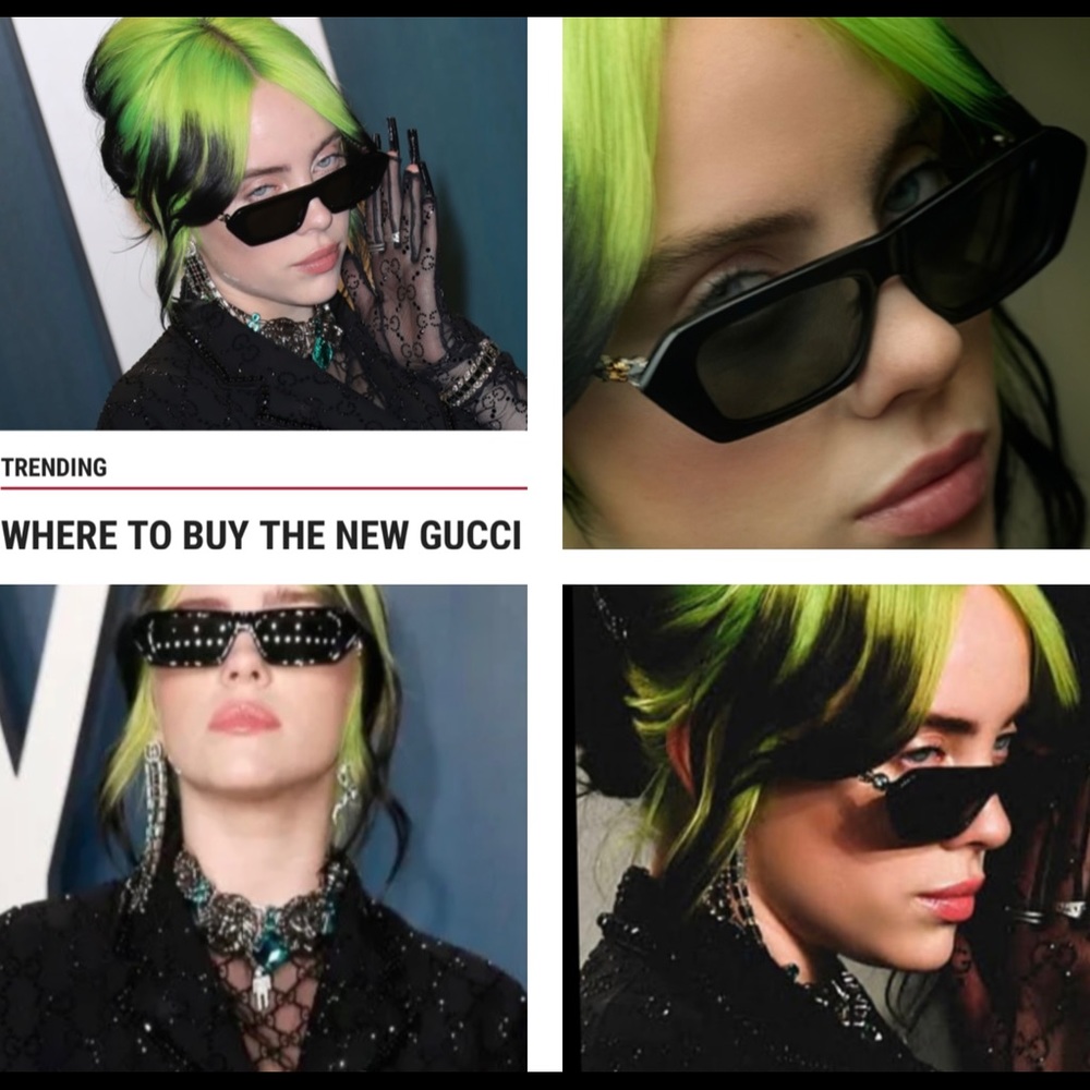 GUCCI SWAROVSKI CRYSTAL EMBELLISHED RETRO RECTANGULAR SUNGLASSES